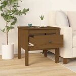 vidaXL Tables d'appoint 2Pièces Marron miel 50x50x49cm Bois massif de pin