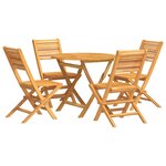 vidaXL Ensemble à manger de jardin 5 Pièces Bois de teck massif