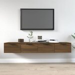 vidaXL Armoires murales 2Pièces Chêne marron 68x30x20cm Bois d'ingénierie