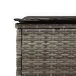 vidaXL Chaise longue avec table et coussin gris résine tressée