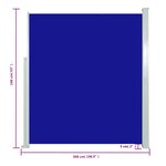 vidaXL Auvent latéral rétractable 160 x 500 cm Bleu