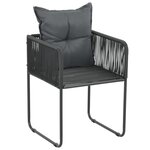 vidaXL Salon de jardin 7 Pièces PVC Résine tressée Noir et marron