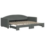 vidaXL Lit de jour avec lit gigogne gris foncé 90x200 cm tissu