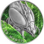 Pièce de monnaie en Argent 5 Dollars g 62.2 (2 oz) Millésime 2022 Macro Insects MACRO MANTIS