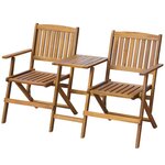 vidaXL Banc de jardin pliant et table à thé 140cm Bois d'acacia solide