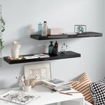 vidaXL Étagère murale flottante 2 Pièces Noir brillant 90x23 5x3 8 cm MDF