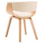 vidaXL Chaises à manger lot de 4 crème bois courbé et similicuir