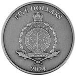 LADYBUG 2 Once Argent Monnaie 5 Dollars Niue 2024