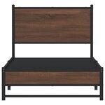 vidaXL Cadre de lit en métal avec tête de lit chêne marron 75x190 cm