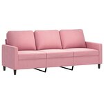 vidaXL Ensemble de canapés 3 Pièces avec coussins rose velours