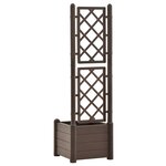 vidaXL Jardinière avec treillis 43x43x142 cm PP Moka