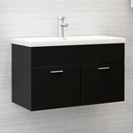 vidaXL Armoire d'évier Noir 80x38 5x46 cm Aggloméré
