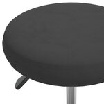 Chaise fauteuil siège pivotante de bureau informatique étude velours noir 02_0024167