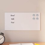 vidaXL Tableau noir magnétique mural Blanc 40x20 cm Verre trempé