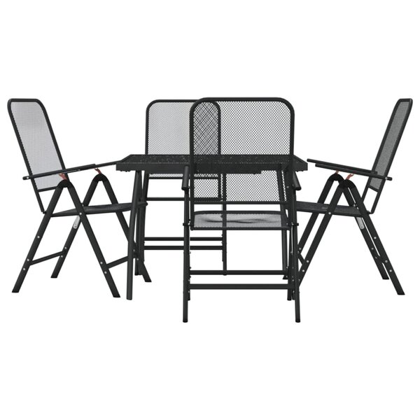 vidaXL Ensemble à manger de jardin 5 Pièces anthracite métal maille
