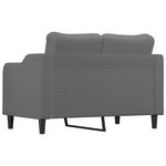 vidaXL Canapé à 2 places Gris foncé 120 cm Tissu