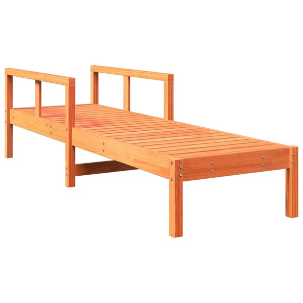 vidaXL Chaise longue cire marron 199 5x62x55 cm bois massif de pin