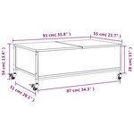 vidaXL Table basse avec roulettes chêne fumé bois d'ingénierie