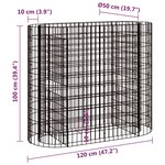 vidaXL Lit surélevé à gabion Fer galvanisé 120x50x100 cm