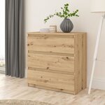 Commode CHELSEA 3 tiroirs - 77 2 x 42 x 79 9 cm - chêne artisan