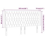 vidaXL Tête de lit avec oreilles Gris foncé 203x16x118/128 cm Tissu