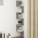 vidaXL Étagère angle murale Sonoma gris 20x20x127 5 cm Bois ingénierie