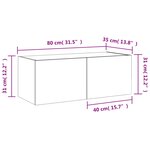 vidaXL Meuble TV mural avec lumières LED sonoma gris 80x35x31 cm