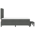 vidaXL Lit Box Spring avec matelas & banc gris foncé 120x190 cm tissu