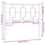 vidaXL Tête de lit métal noir 100 cm