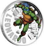 Pièce de monnaie en Argent 1 Dollar g 31.1 (1 oz) Millésime 2024 Teenage Mutant Ninja Turtles LEONARDO