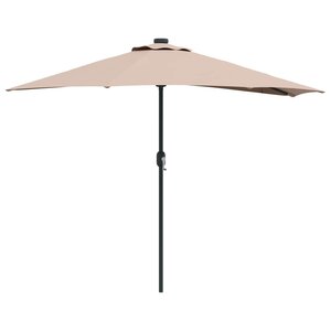 vidaXL Parasol de jardin Taupe 294 x 150 x 224 cm Polyester et Acier