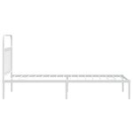 vidaXL Cadre de lit métal avec tête de lit blanc 90x200 cm