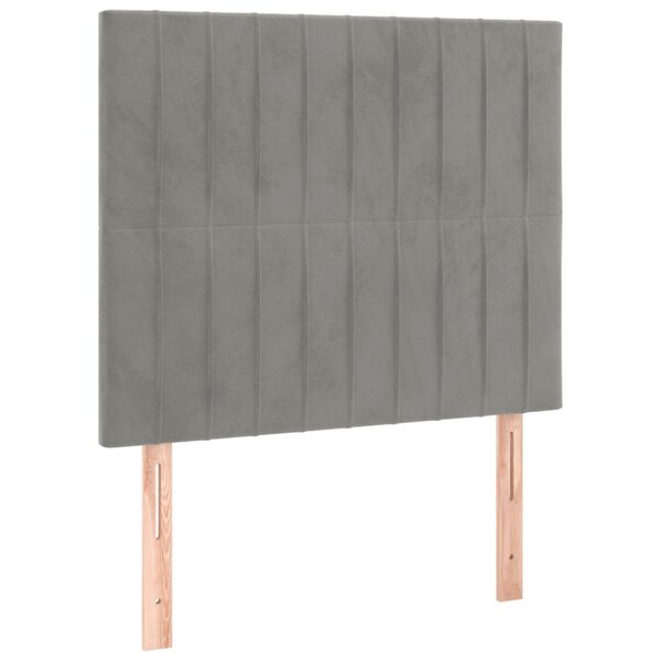vidaXL Têtes de lit 2 Pièces Gris clair 80x5x78/88 cm Velours