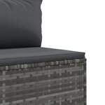vidaXL Salon de jardin 6 Pièces avec coussins Gris Résine tressée