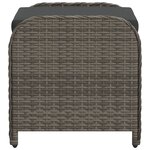 vidaXL Tabouret de jardin avec coussin gris 58x46x46 cm résine tressée