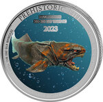 Pièce de monnaie en Argent 20 Francs g 31.1 (1 oz) Millésime 2023 Prehistoric Life Congo DUNKLEOSTEUS