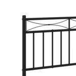 vidaXL Cadre de lit métal avec tête de lit noir 107x203 cm