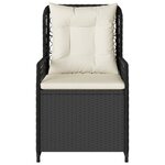 vidaXL Chaises inclinables de jardin lot de 2 noir résine tressée