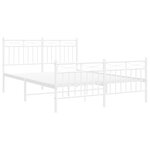 vidaXL Cadre de lit métal avec tête de lit/pied de lit blanc 135x190cm