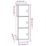 vidaXL Buffet haut Gris 34x40x108 5 cm Bois massif de pin