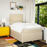 vidaXL Sommier à lattes de lit avec matelas Crème 120x200 cm Tissu