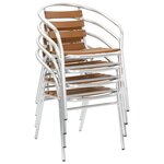 vidaXL Chaises empilables de jardin 4 Pièces Aluminium et WPC Argenté