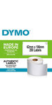 DYMO LabelWriter boite de 1 rouleau de 250 étiquettes pour Badges nominatifs (non adhésifs) , grand format, 62mm x 106mm