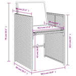 vidaXL Ensemble à manger de jardin et coussins 9 Pièces beige Poly rotin