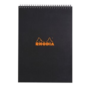 Bloc bureau noir rhodia spirale 80 feuilles 5 x 5 cm n° 18 format 21 x 29 7 cm - lot de 5