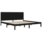 vidaXL Cadre de lit Noir Bois de pin massif 200x200 cm