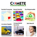 COMETE - 702 / CS310 - 4 Cartouches de Toner Compatible avec LEXMARK - Marque française
