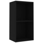 Vidaxl bibliothèque à 2 niveaux noir 40x30x76 5 cm aggloméré