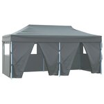 vidaXL Tente de réception pliable avec 4 parois 3x6 m Acier Anthracite