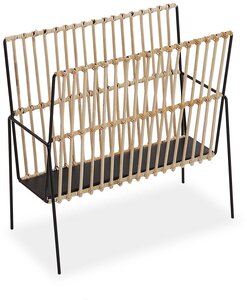 Porte revues en métal et rotin 36 cm